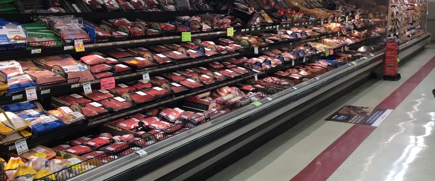 West's Plaza Meat case